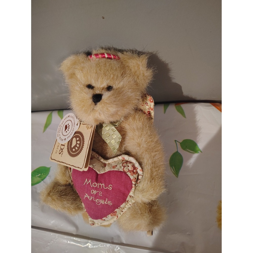 Boyds Bears Moms Are Angels Plush Teddy Bear Heart Wings Enesco Tan NWT